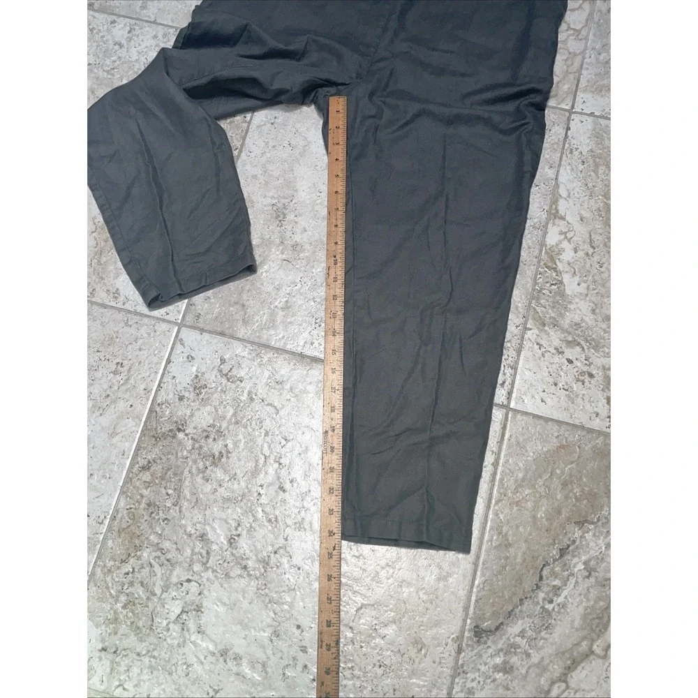 Quince Women's Large Dark Gray Cotton Linen Twill Coverall Jumpsuit Short Sleeve